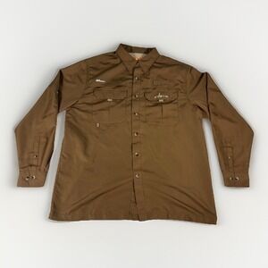 Habit 360 Venting Work Shirt Men Large Brown UPF 40+ UV Protection Guide Fishing